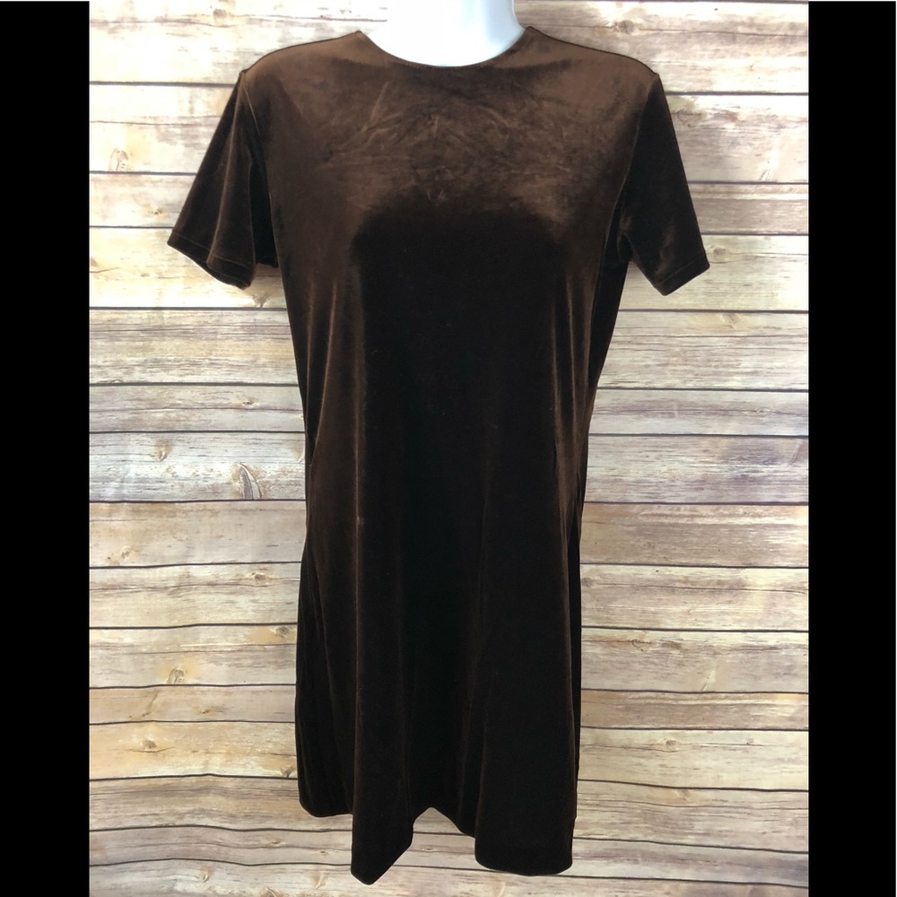 J Crew S Chocolate Brown Velvet Mini Dress